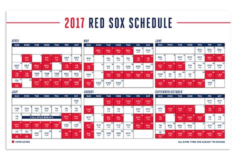 red sox schedule 2017
